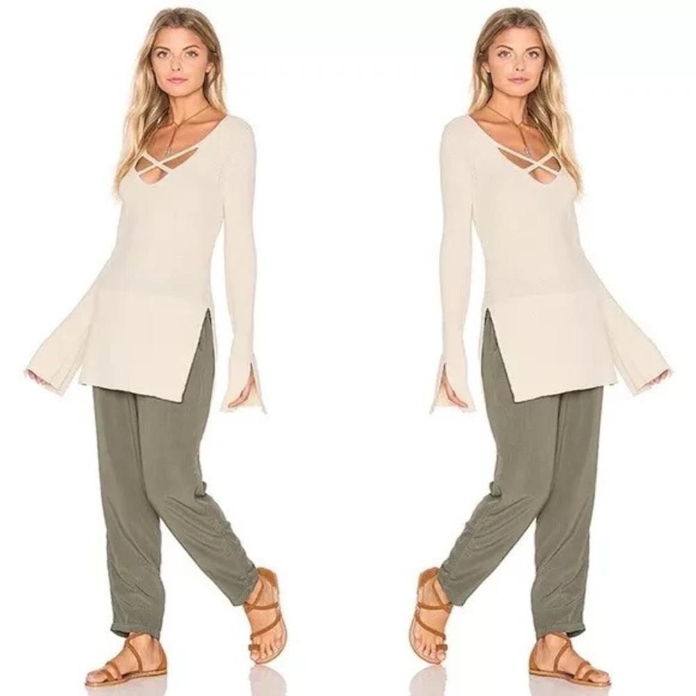 FREE PEOPLE LIGHTWEIGHT SIDE SLIT TUNIC TOP